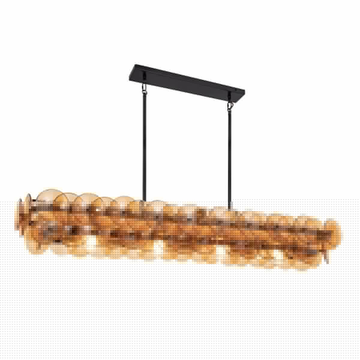 Aurora Chandelier Linéaire en Verre Pressé Ambre Moderne - Neutralighting