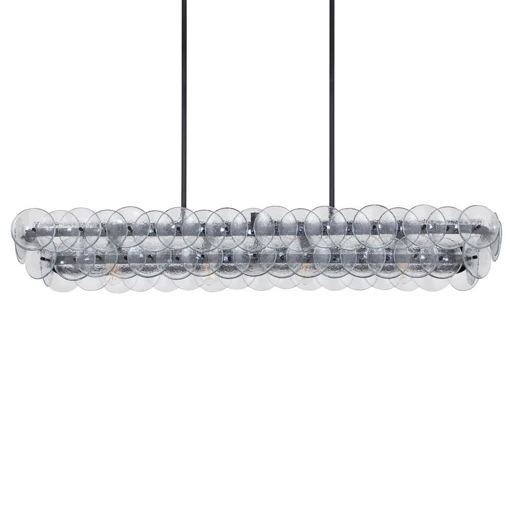 Aurora Chandelier Linéaire en Verre Pressé Ambre Moderne - Neutralighting