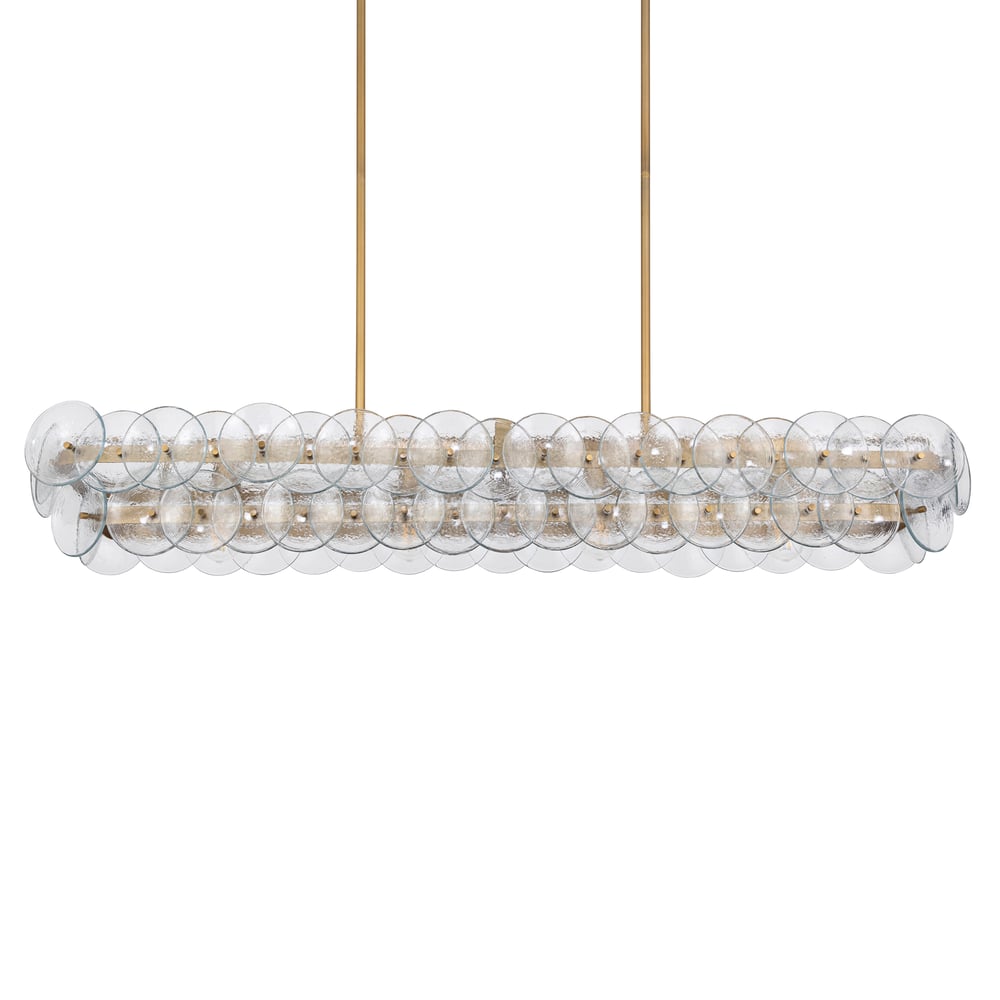 Aurora Chandelier Linéaire en Verre Pressé Ambre Moderne - Neutralighting