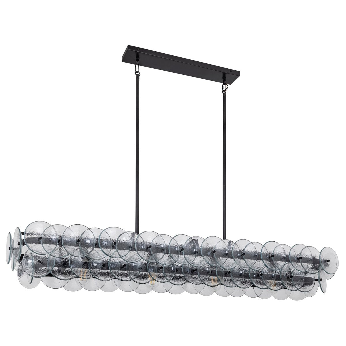 Aurora Chandelier Linéaire en Verre Pressé Ambre Moderne - Neutralighting
