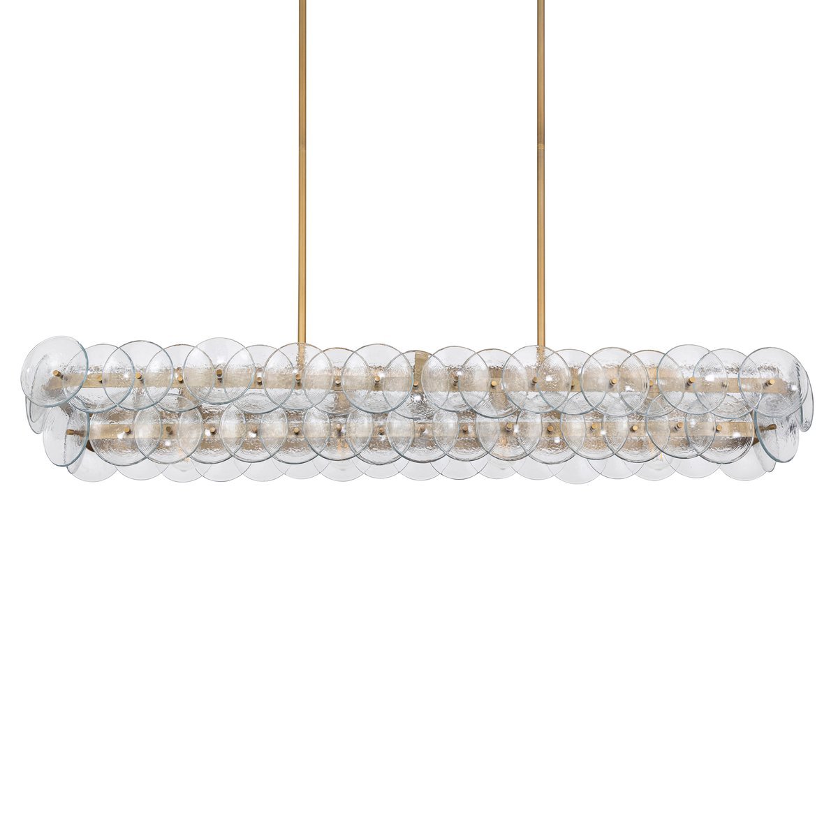 Aurora Chandelier Linéaire en Verre Pressé Ambre Moderne - Neutralighting