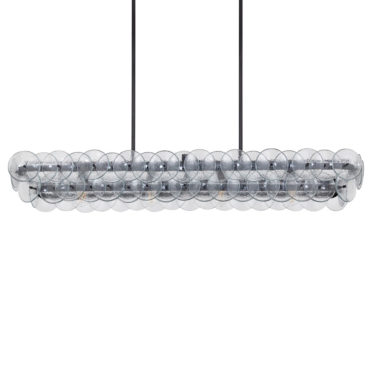 Aurora Chandelier Linéaire en Verre Pressé Ambre Moderne - Neutralighting