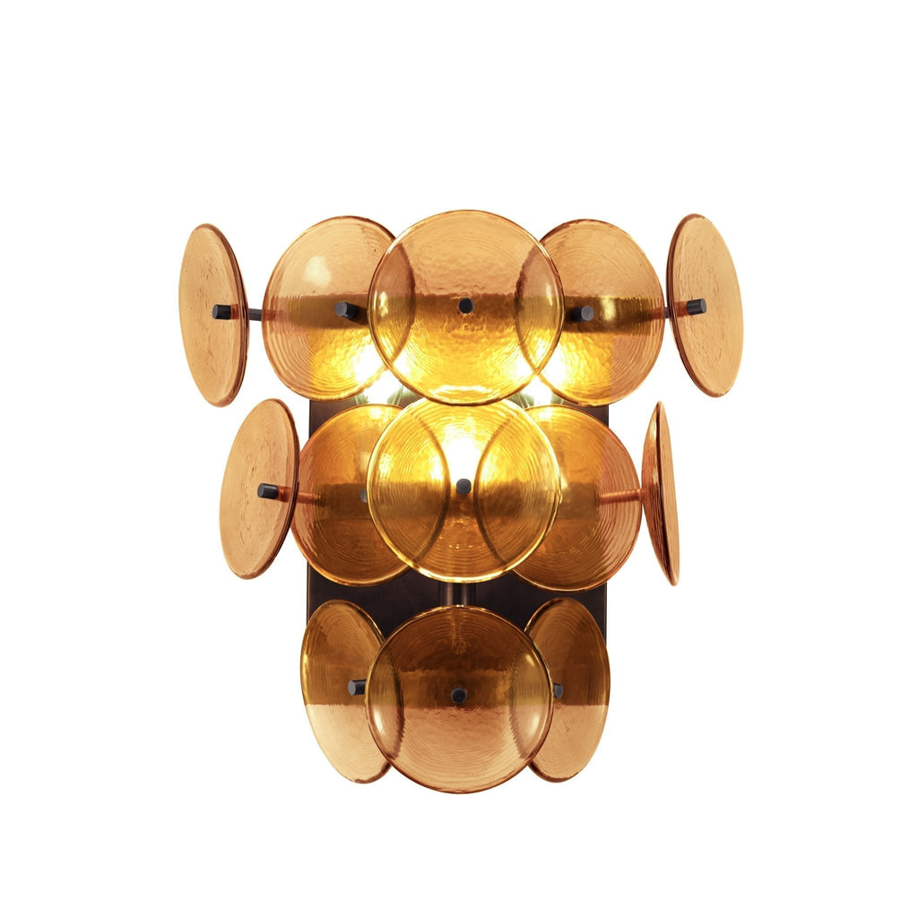 Aurora Applique Murale Disque en Verre Pressé Ambre Vintage - Neutralighting