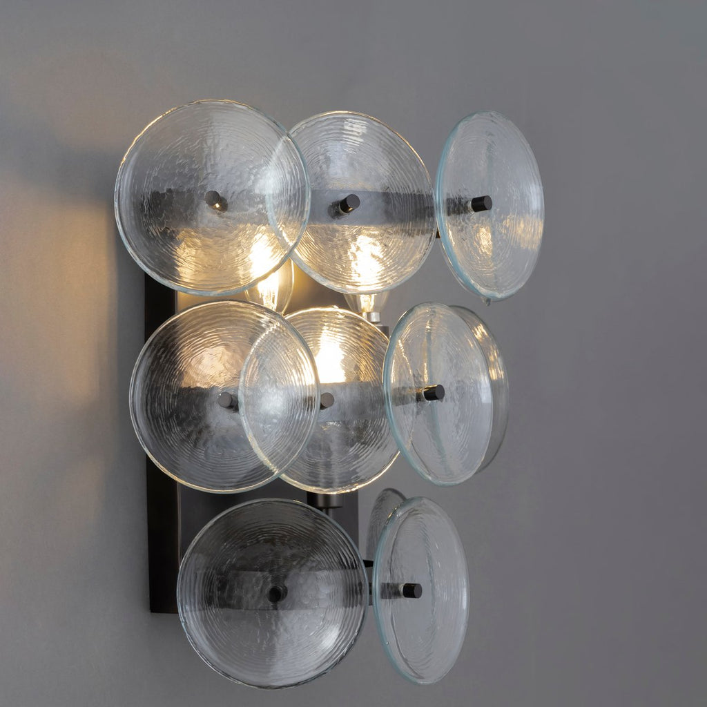 Aurora Applique Murale Disque en Verre Pressé Ambre Vintage - Neutralighting