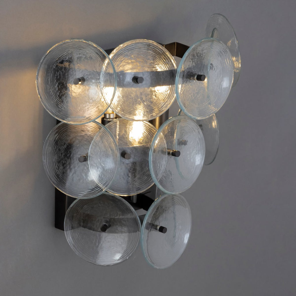 Aurora Applique Murale Disque en Verre Pressé Ambre Vintage - Neutralighting