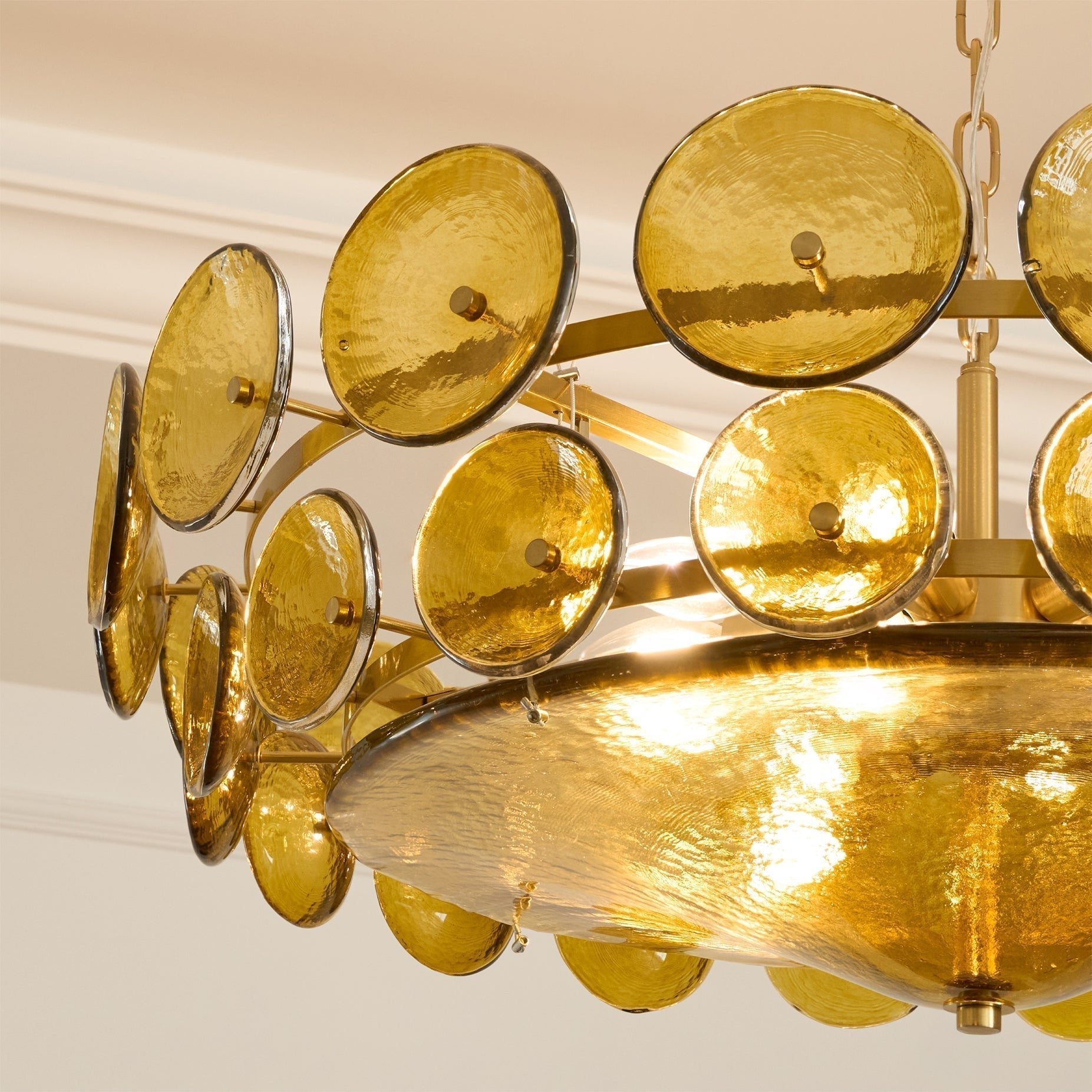 Aurora Chandelier Disque Verre Murano Vintage - Neutralighting
