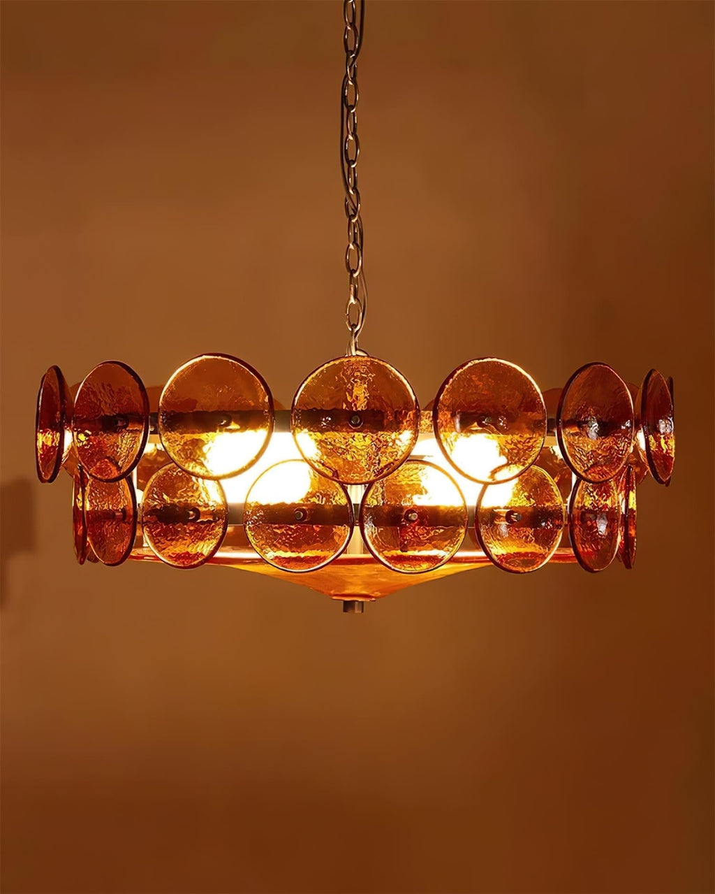 Ventilo Lustre Moderne en Verre Ambre - Neutralighting