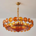 Ventilo Lustre Moderne en Verre Ambre - Neutralighting