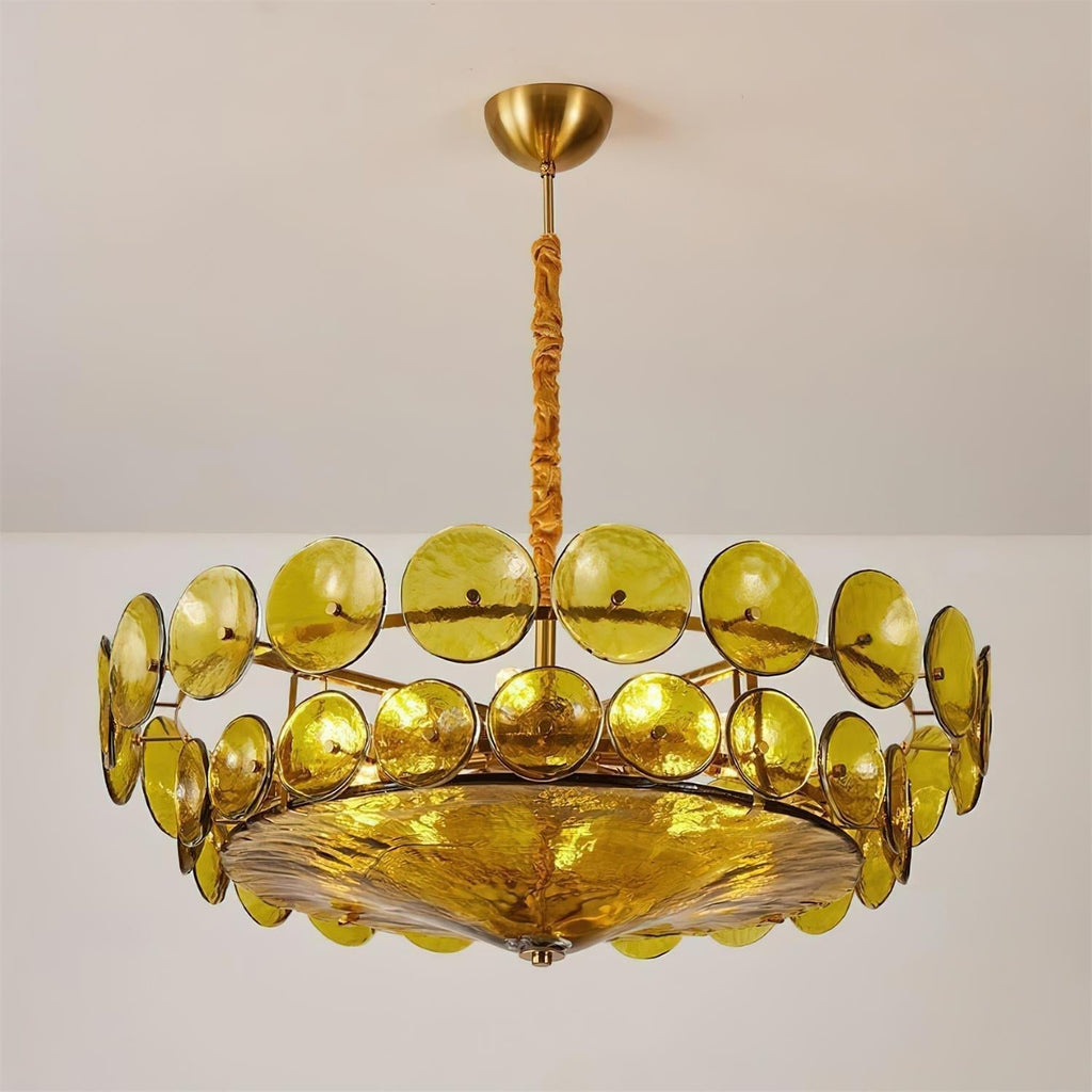 Ventilo Lustre Moderne en Verre Ambre - Neutralighting