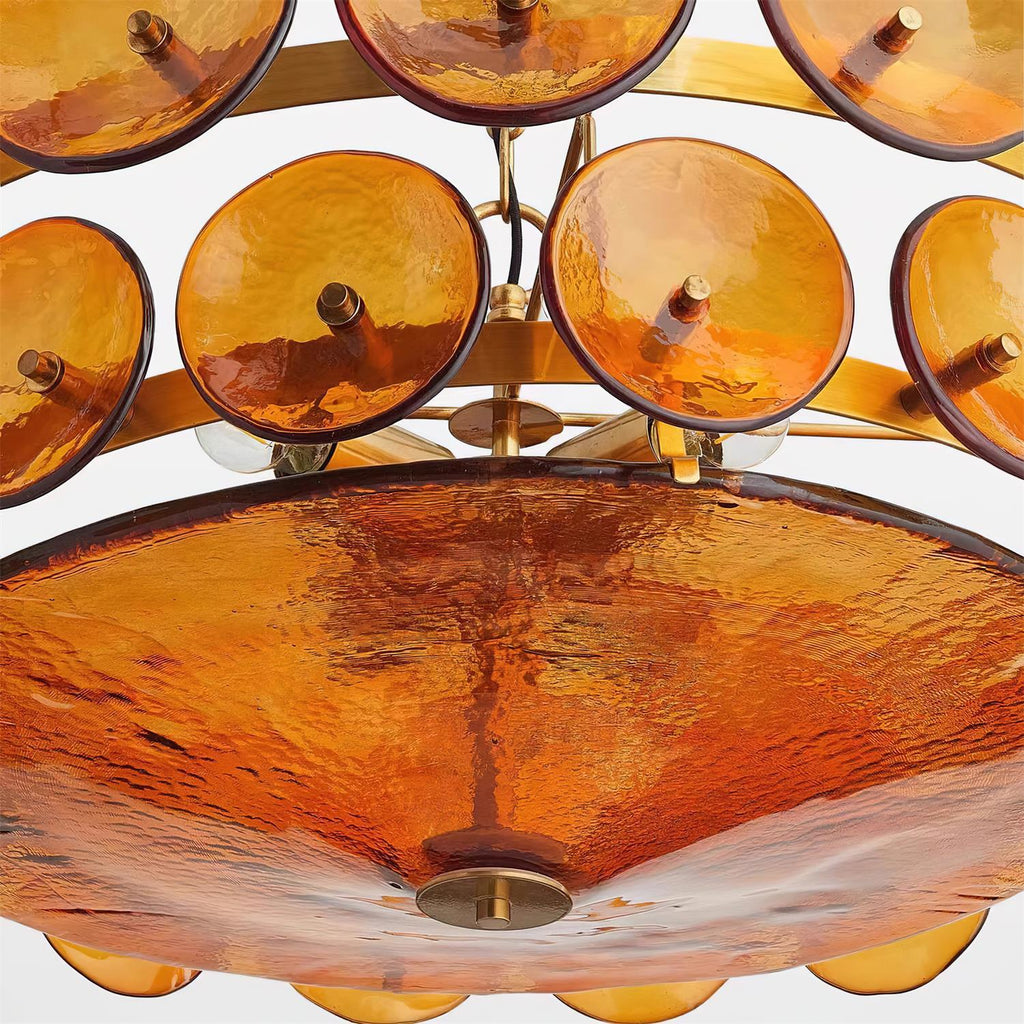 Ventilo Lustre Moderne en Verre Ambre - Neutralighting