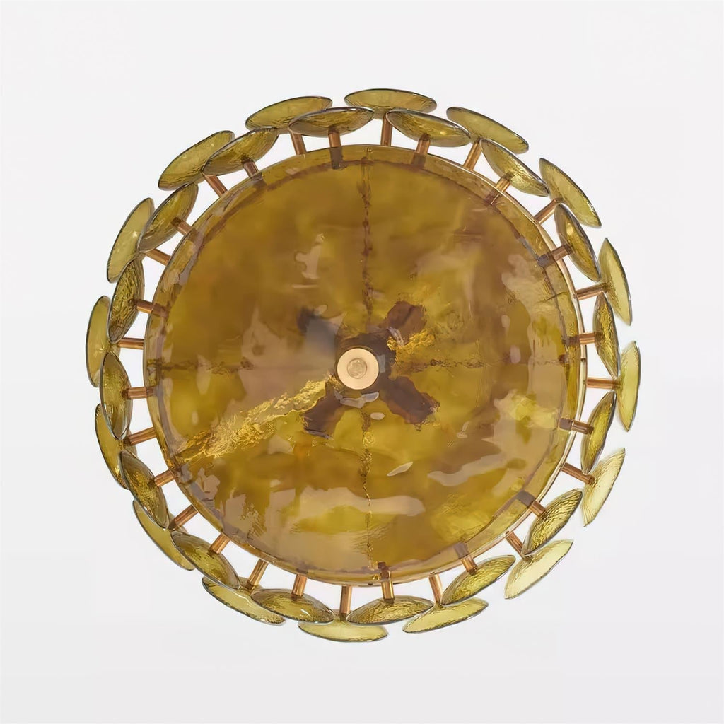 Ventilo Lustre Moderne en Verre Ambre - Neutralighting