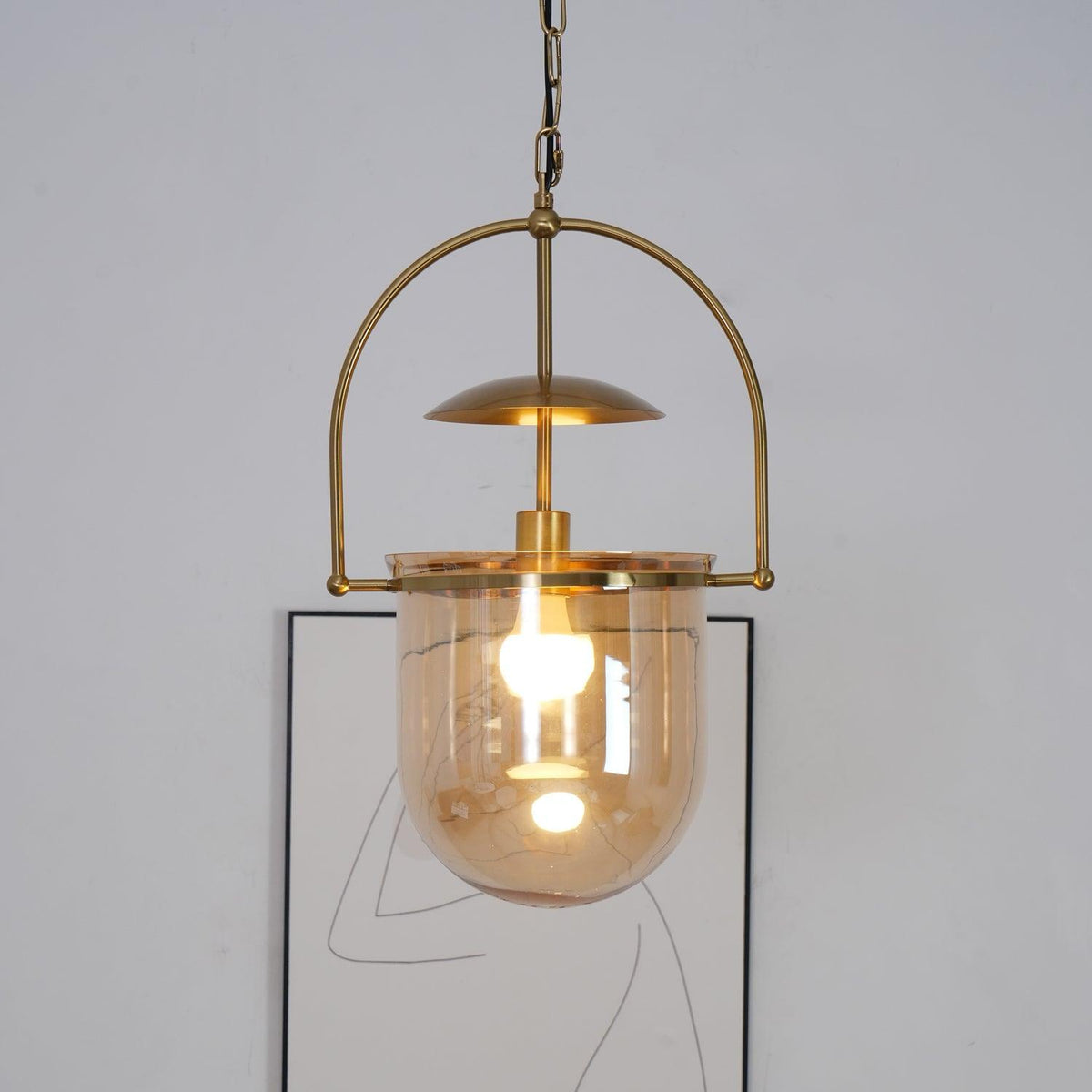 Lustra Suspension en Verre et Laiton Vintage - Neutralighting