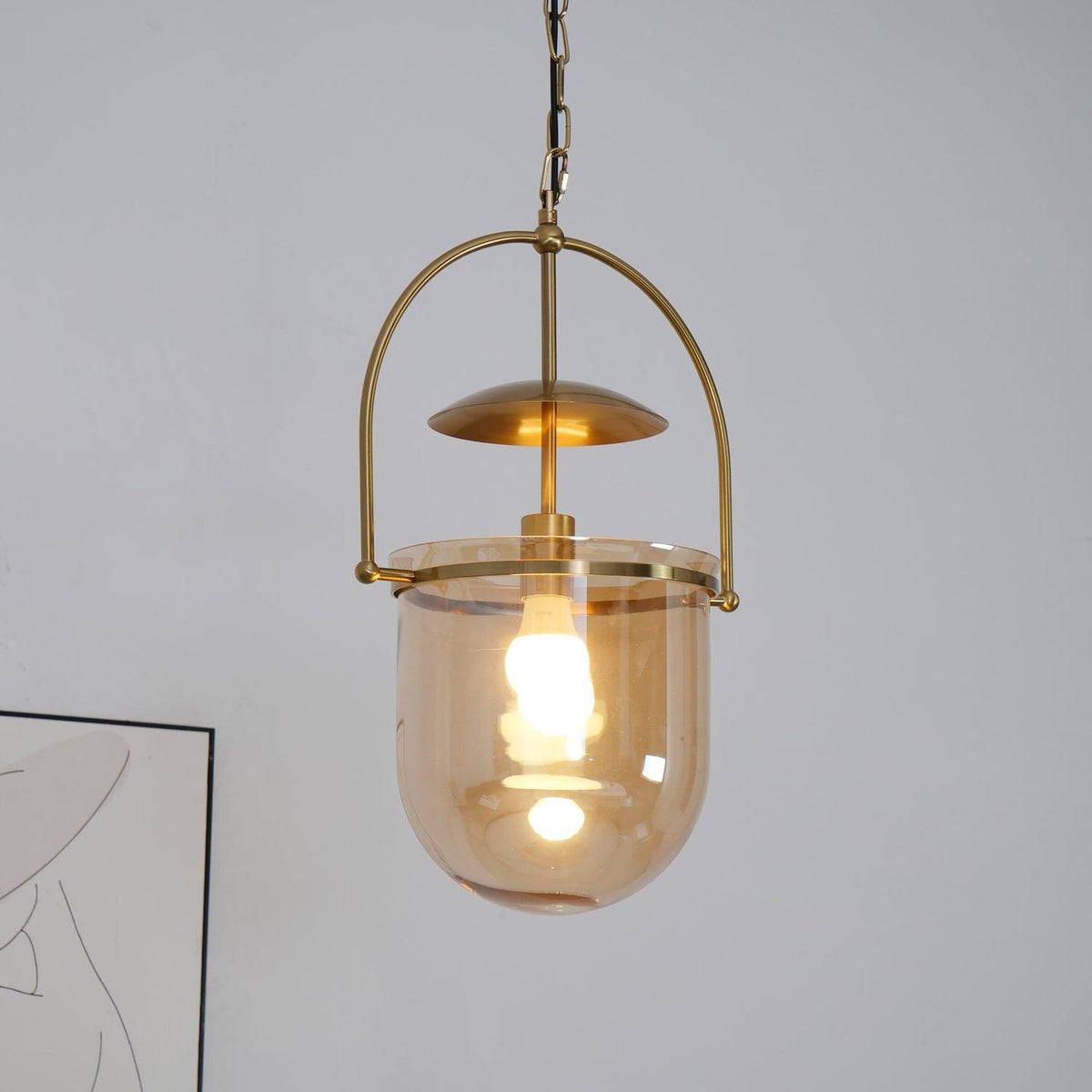 Lustra Suspension en Verre et Laiton Vintage - Neutralighting