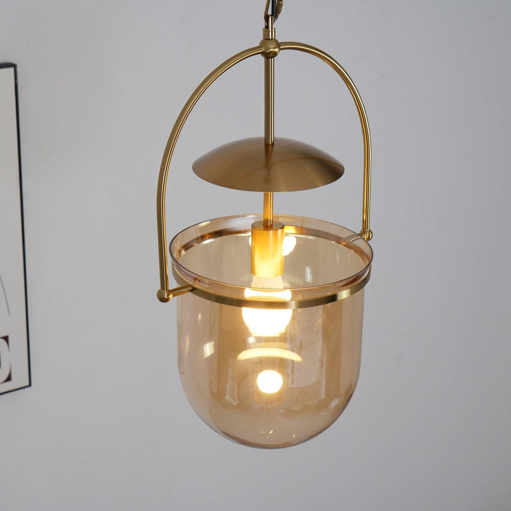 Lustra Suspension en Verre et Laiton Vintage - Neutralighting