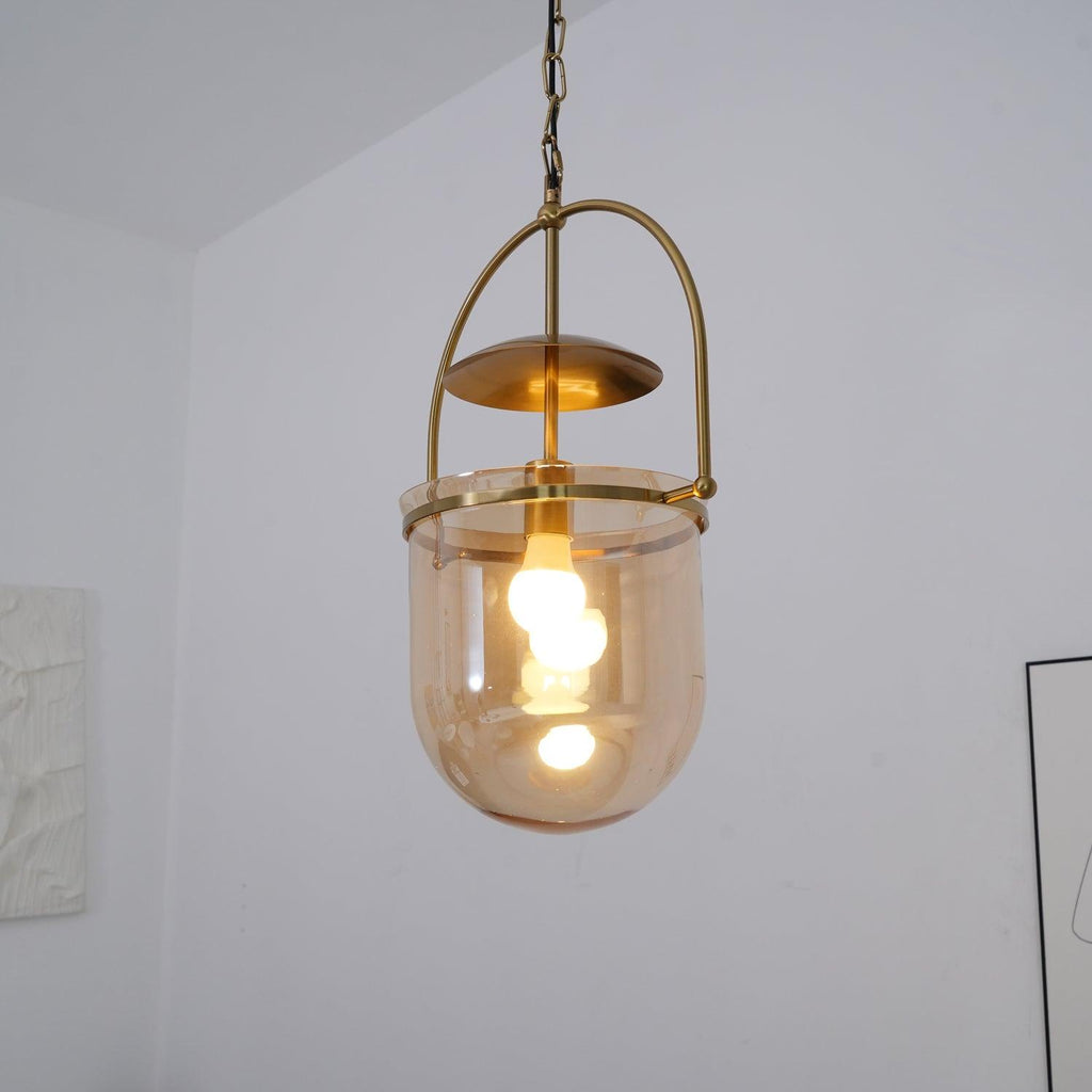 Lustra Suspension en Verre et Laiton Vintage - Neutralighting