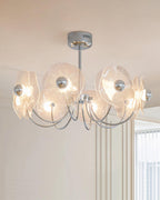 Lotus Lustre Chandelier Verre Courbé Élégant Moderne - Neutralighting