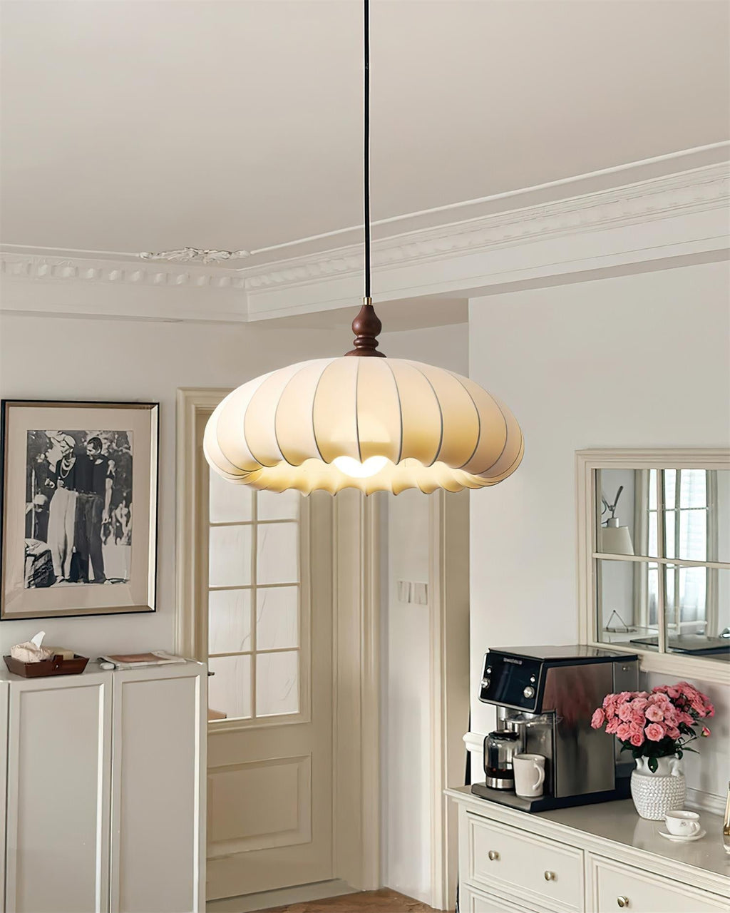 Lotus Lampe Pendante en Tissu Beige - Neutralighting