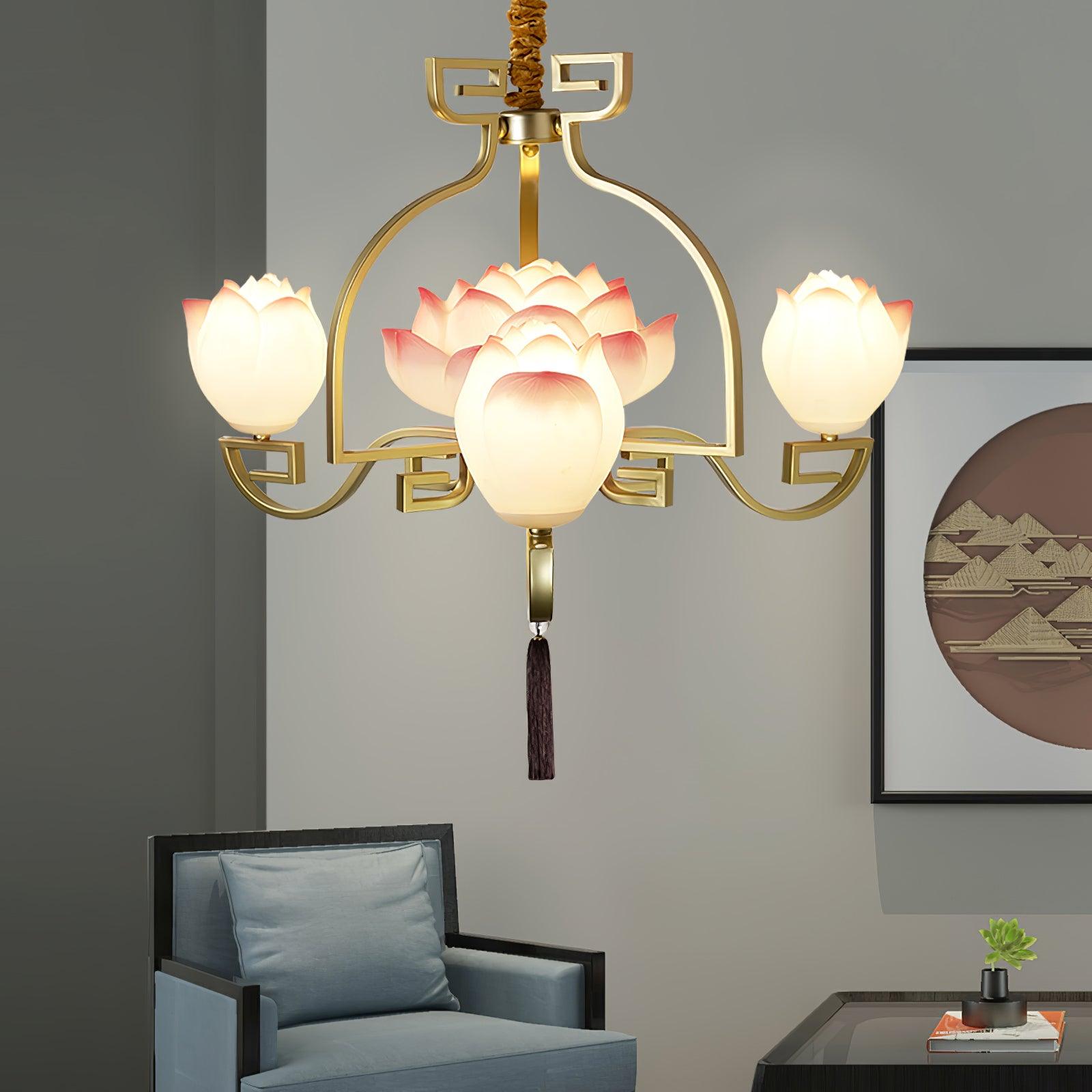 Lotus Lustre oriental en résine - Neutralighting