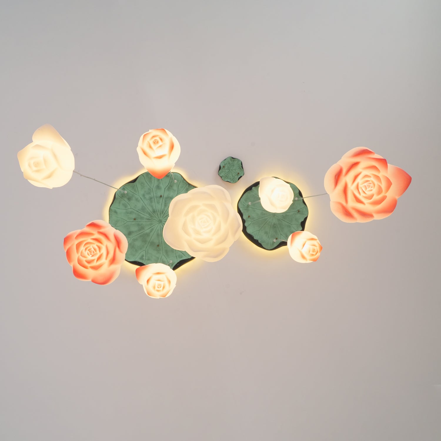 Lustra Chandelier Pendante 7 Lumières Rose Blanc - Neutralighting