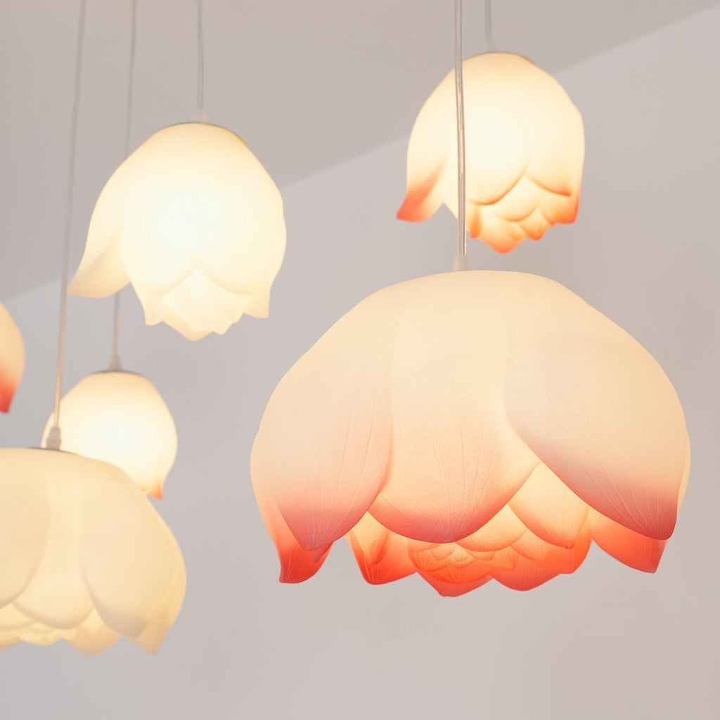 Lustra Chandelier Pendante 7 Lumières Rose Blanc - Neutralighting