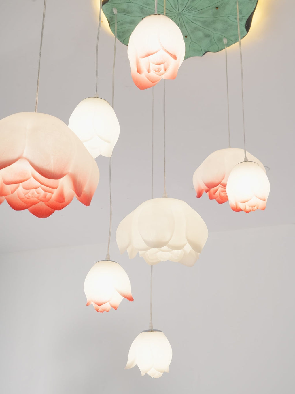 Lustra Chandelier Pendante 7 Lumières Rose Blanc - Neutralighting