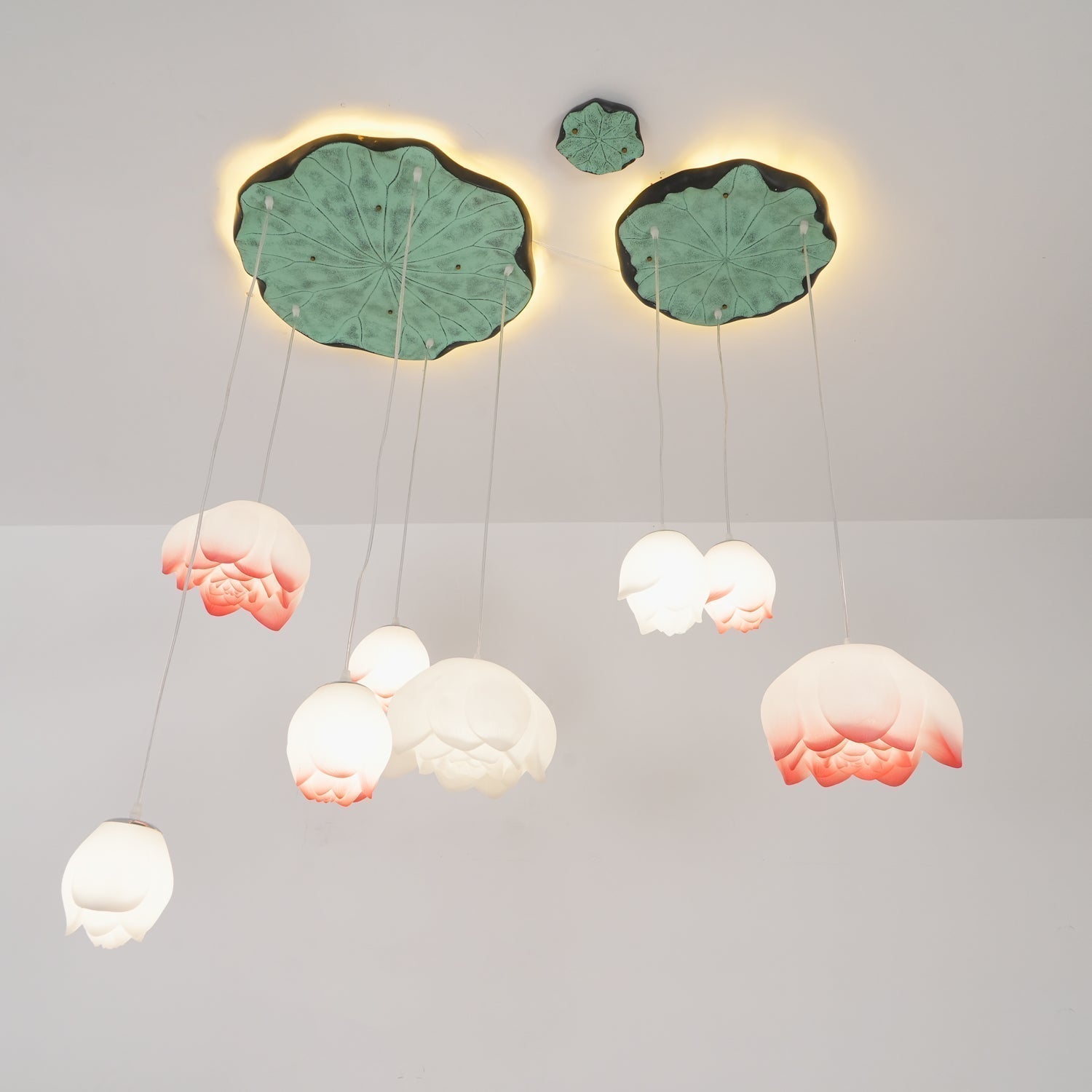 Lustra Chandelier Pendante 7 Lumières Rose Blanc - Neutralighting