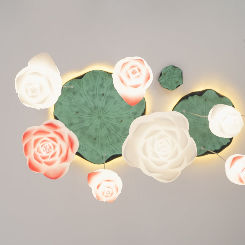 Lustra Chandelier Pendante 7 Lumières Rose Blanc - Neutralighting