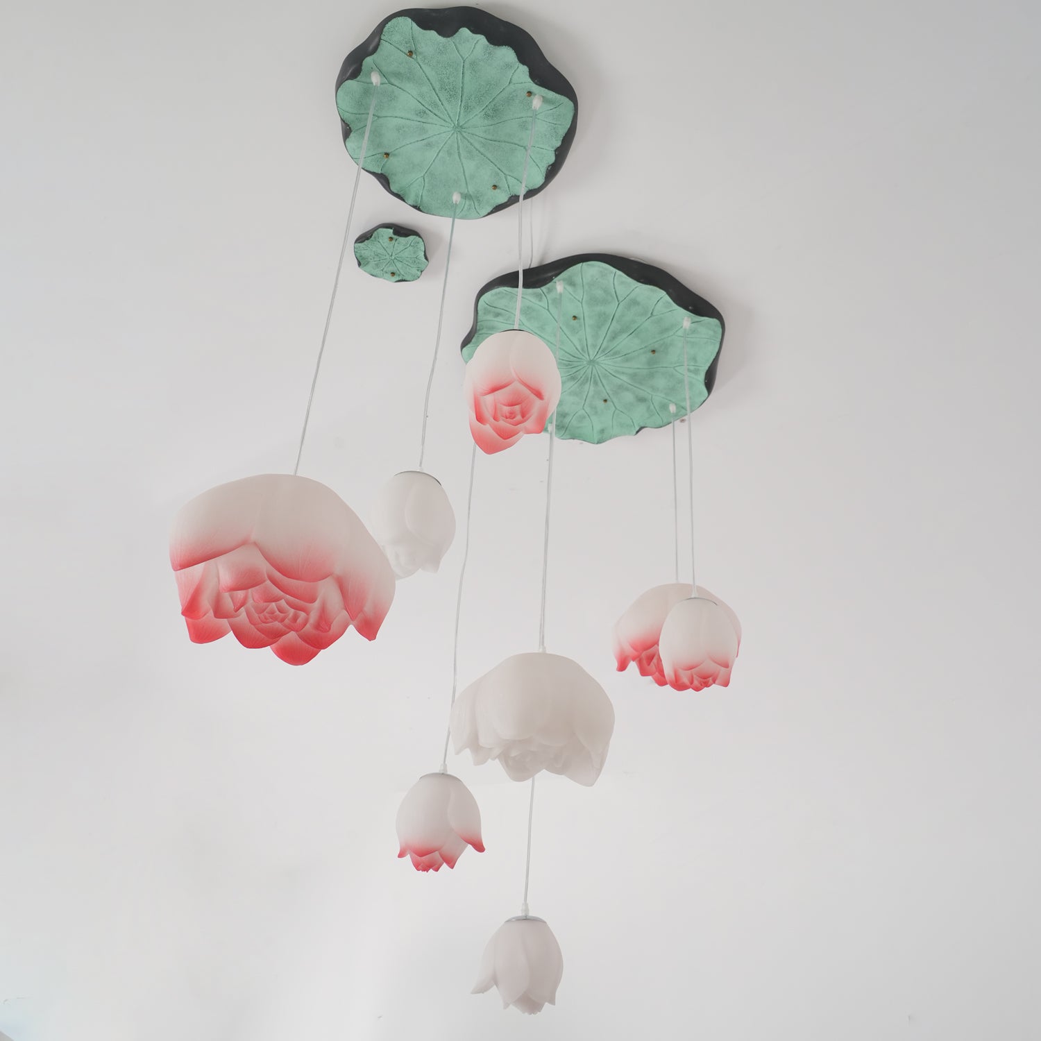 Lustra Chandelier Pendante 7 Lumières Rose Blanc - Neutralighting