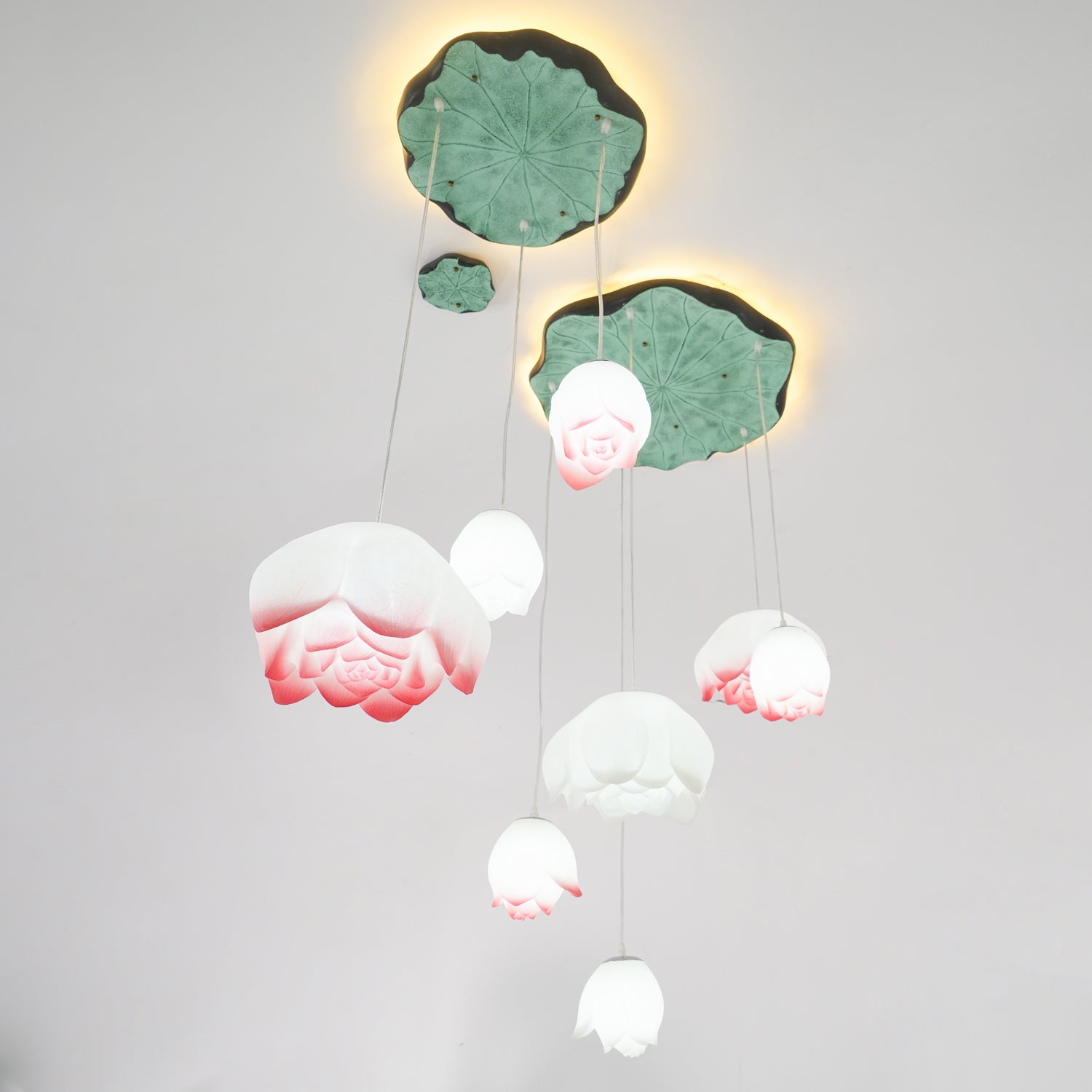 Lustra Chandelier Pendante 7 Lumières Rose Blanc - Neutralighting