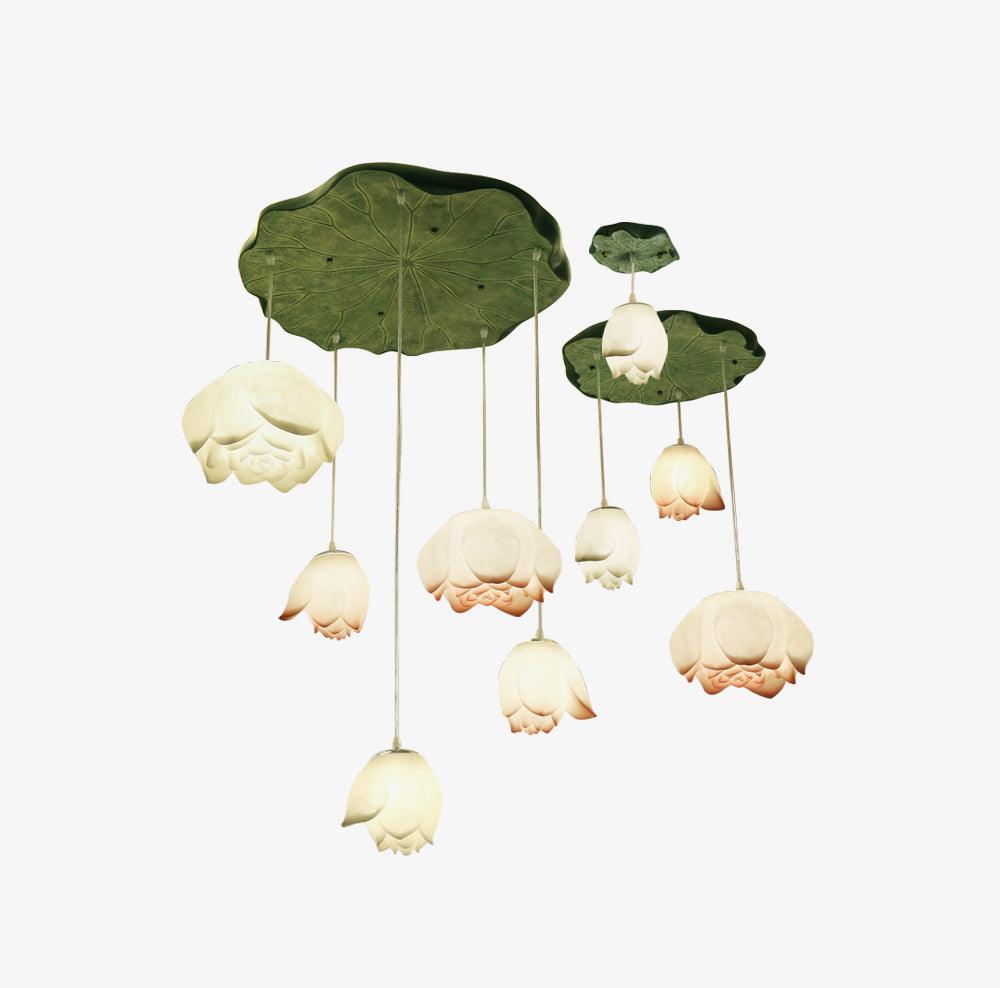 Lustra Chandelier Pendante 7 Lumières Rose Blanc - Neutralighting