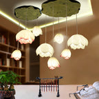 Lustra Chandelier Pendante 7 Lumières Rose Blanc - Neutralighting