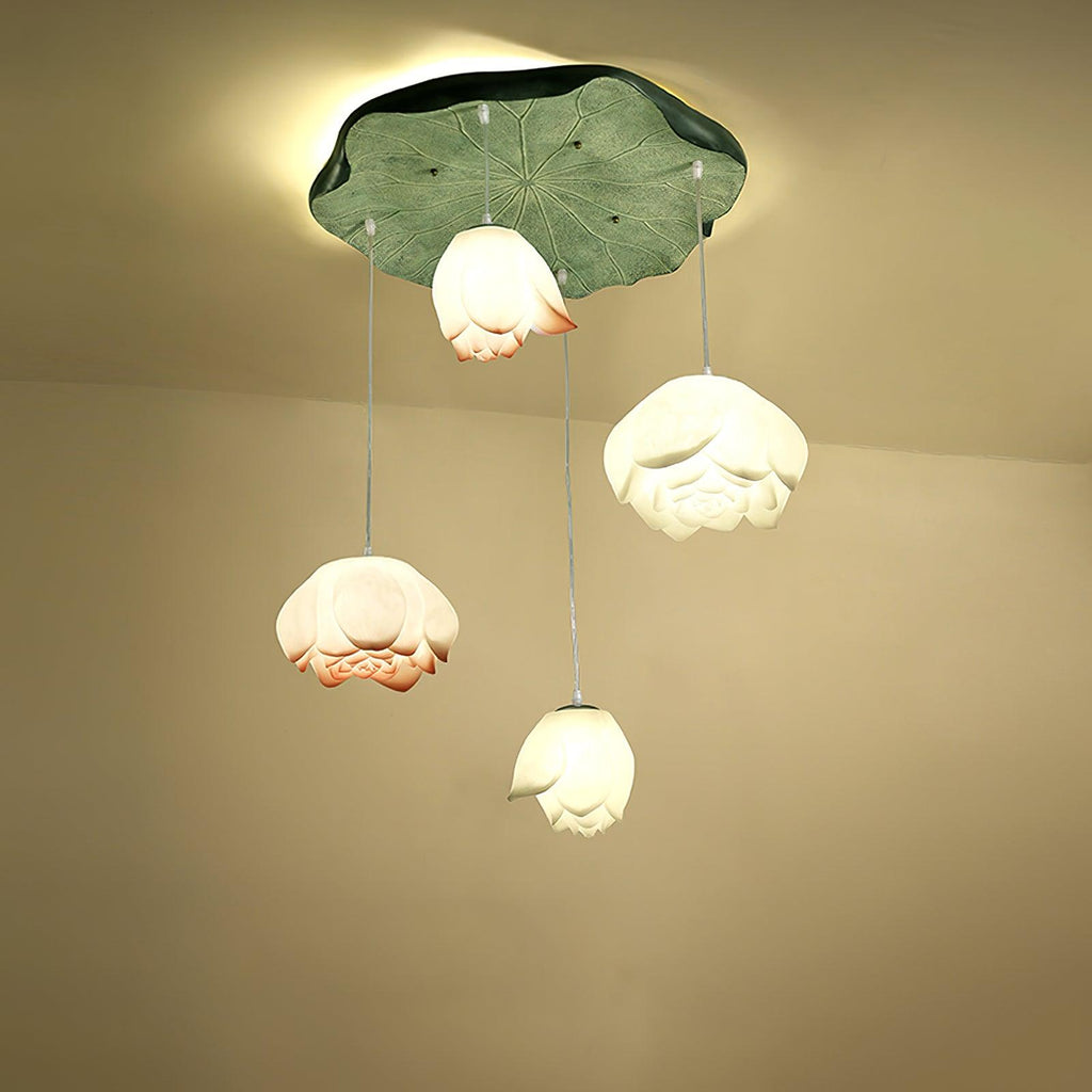 Lustra Chandelier Pendante 7 Lumières Rose Blanc - Neutralighting