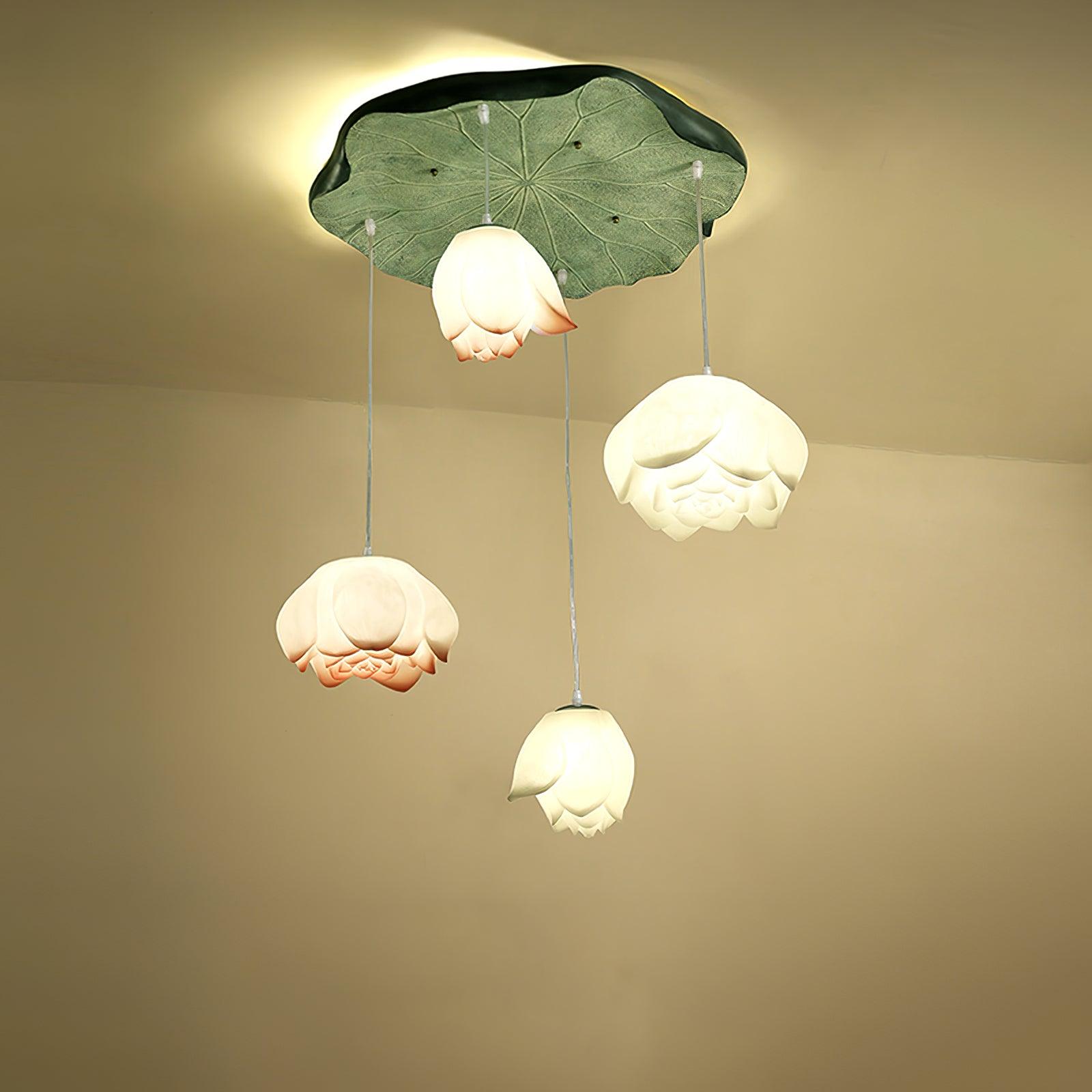 Lustra Chandelier Pendante 7 Lumières Rose Blanc - Neutralighting