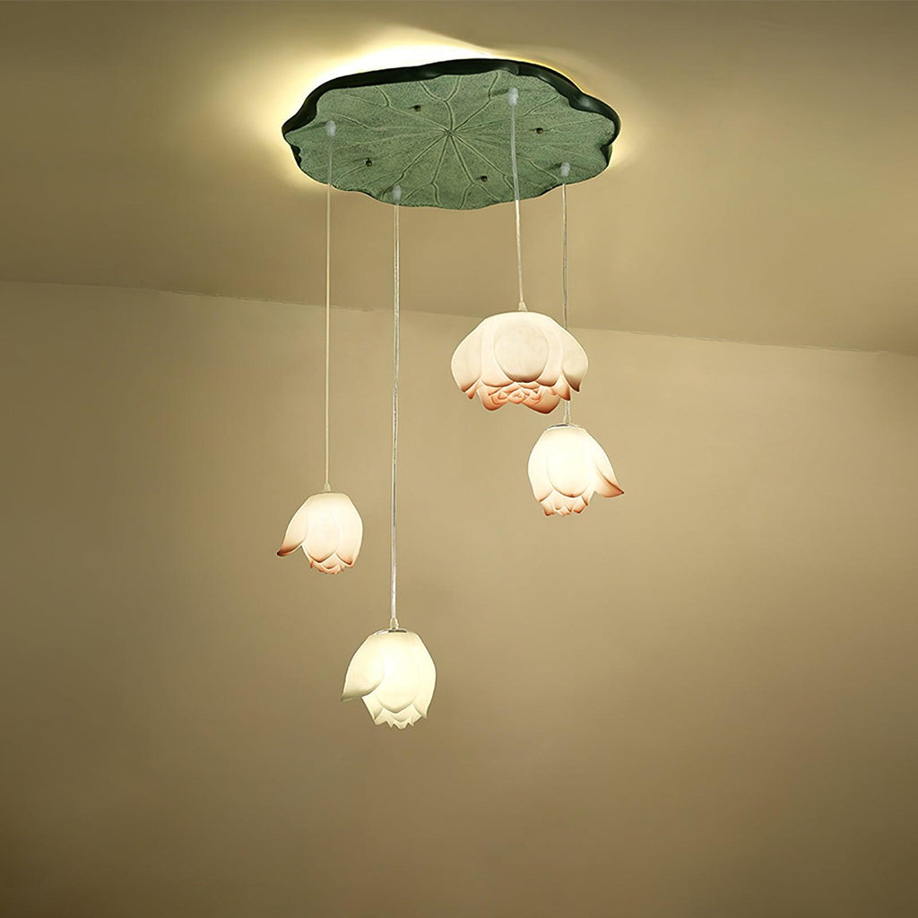 Lustra Chandelier Pendante 7 Lumières Rose Blanc - Neutralighting