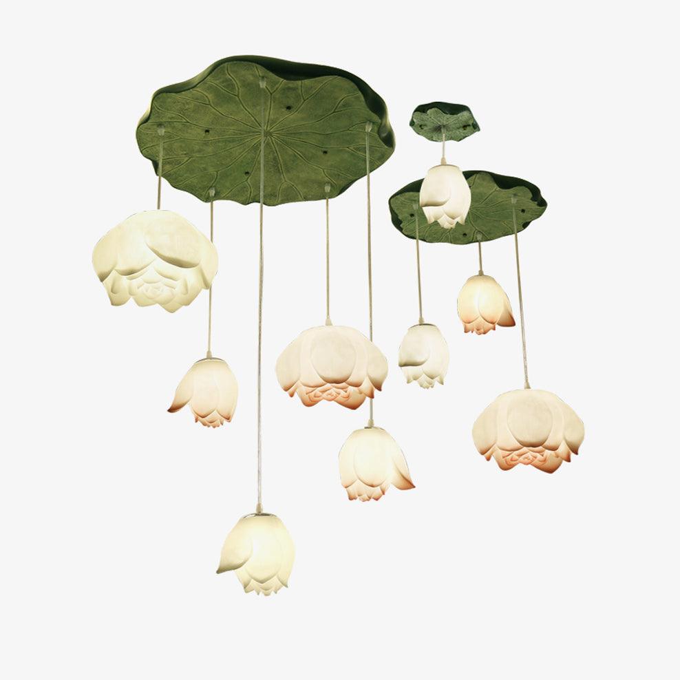 Lustra Chandelier Pendante 7 Lumières Rose Blanc - Neutralighting