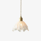 Solara Suspension en Laiton Verre Froissé Lotus Vintage - Neutralighting