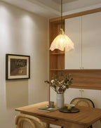 Solara Suspension en Laiton Verre Froissé Lotus Vintage - Neutralighting