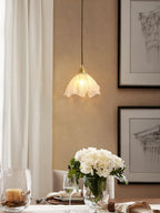 Solara Suspension en Laiton Verre Froissé Lotus Vintage - Neutralighting