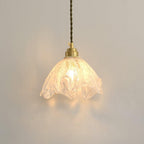 Solara Suspension en Laiton Verre Froissé Lotus Vintage - Neutralighting