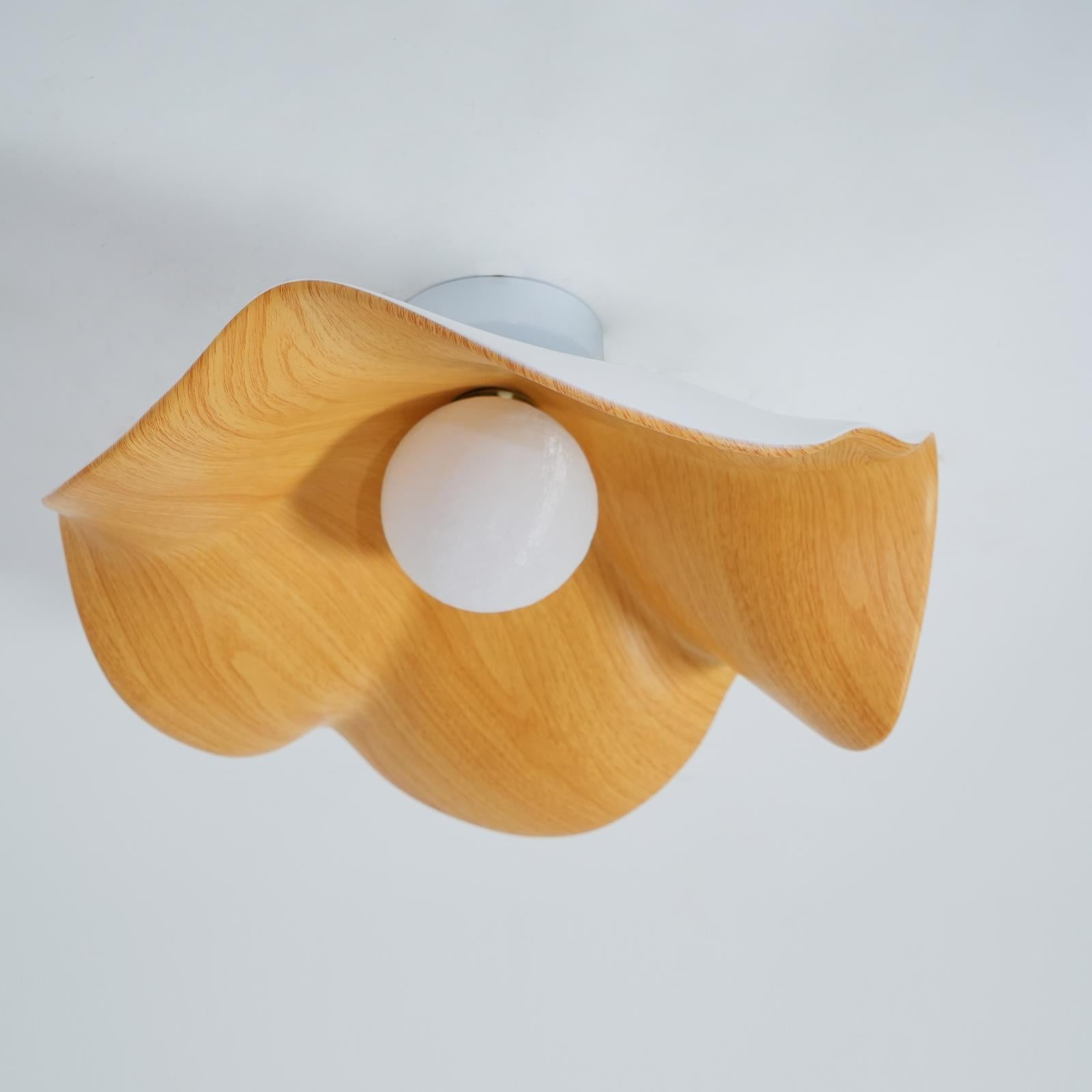Solara Plafonnier Feuille de Lotus avec finition bois et blanc - Neutralighting