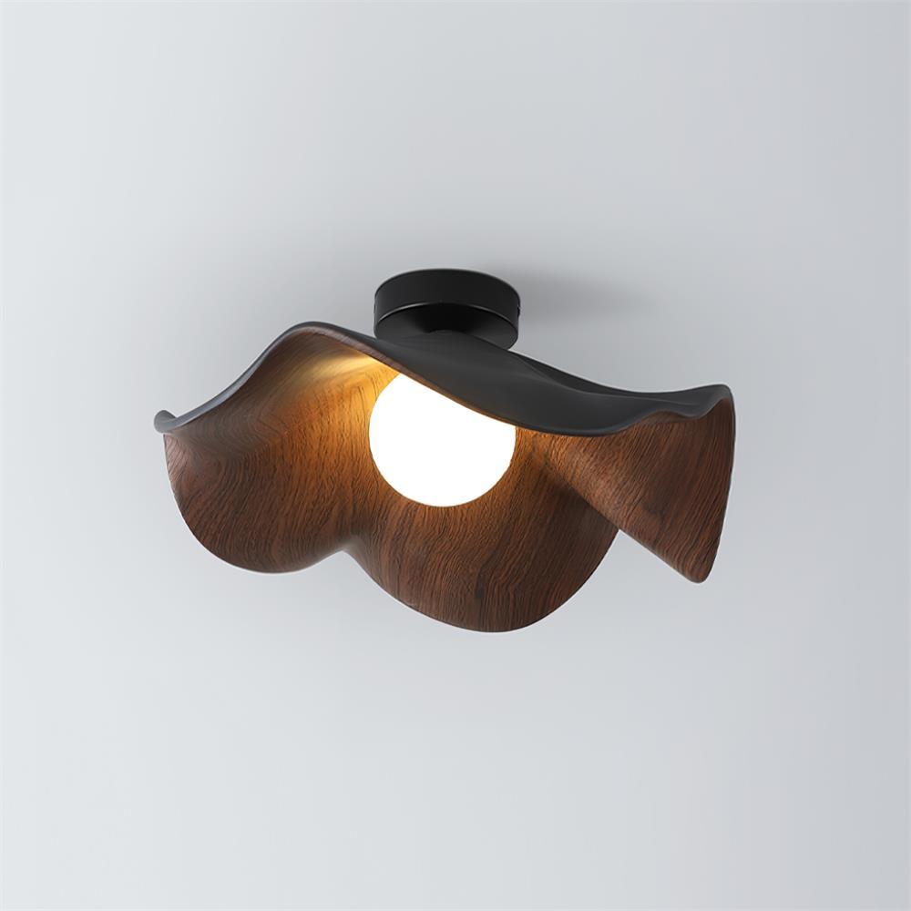 Solara Plafonnier Feuille de Lotus avec finition bois et blanc - Neutralighting