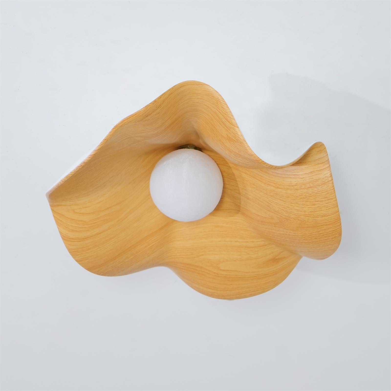 Solara Plafonnier Feuille de Lotus avec finition bois et blanc - Neutralighting