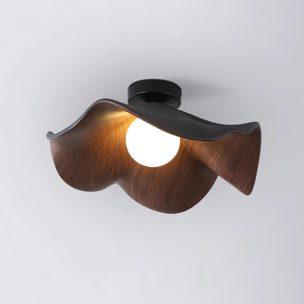 Solara Plafonnier Feuille de Lotus avec finition bois et blanc - Neutralighting