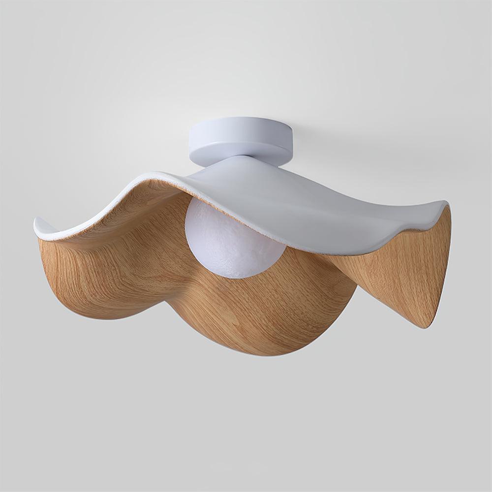 Solara Plafonnier Feuille de Lotus avec finition bois et blanc - Neutralighting
