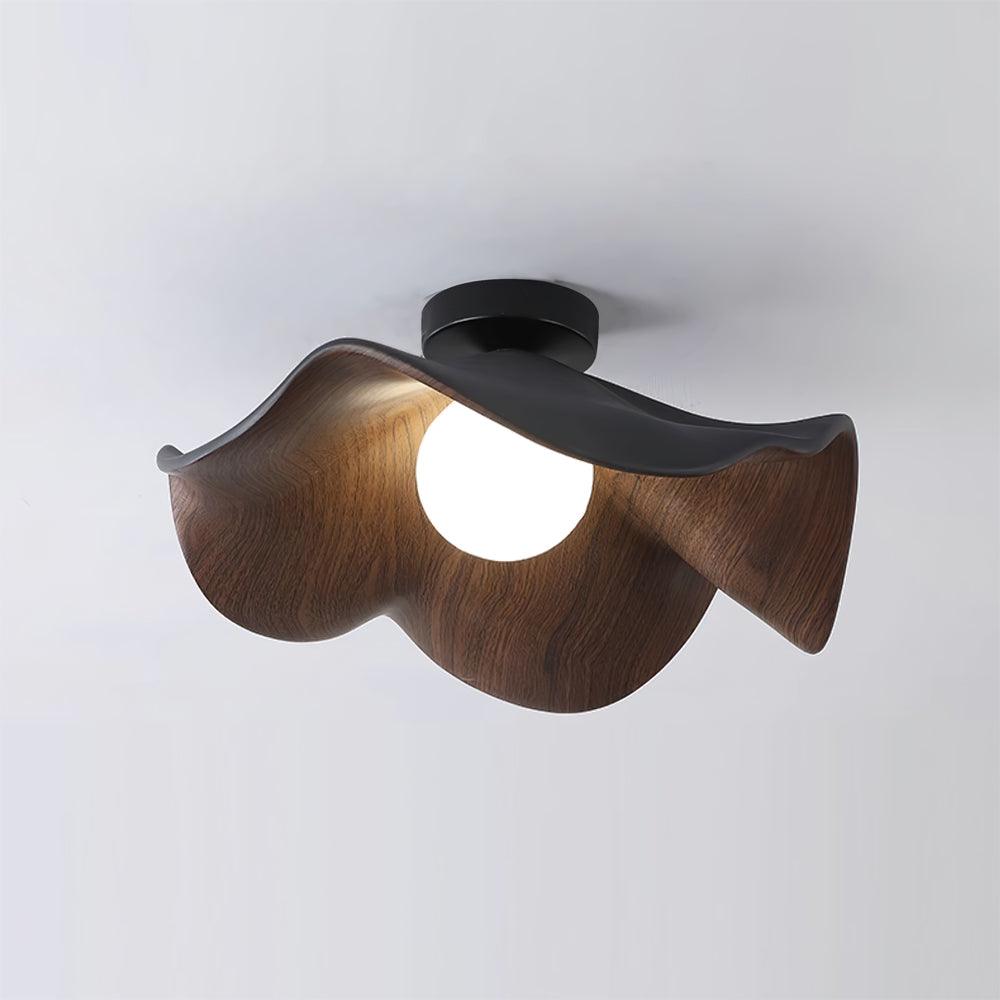 Solara Plafonnier Feuille de Lotus avec finition bois et blanc - Neutralighting