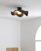 Solara Plafonnier Feuille de Lotus avec finition bois et blanc - Neutralighting