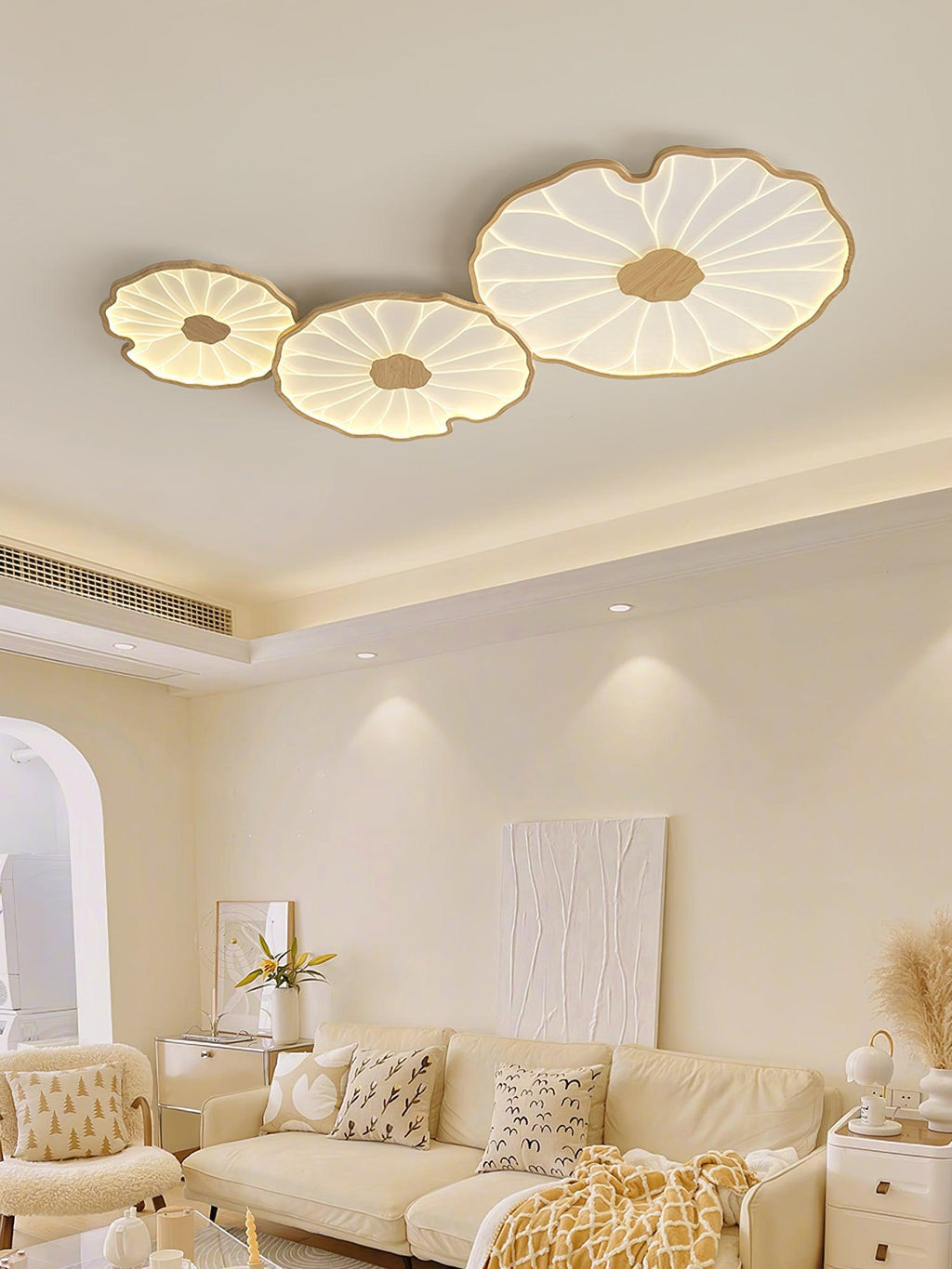 Solara Plafonnier Feuille de Lotus avec Finition Bois - Neutralighting