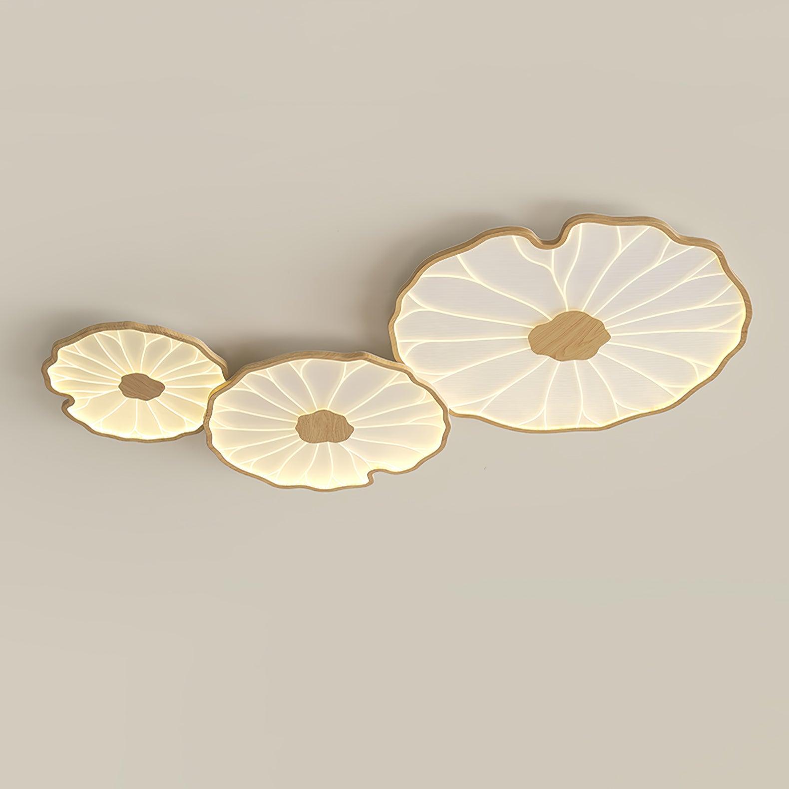 Solara Plafonnier Feuille de Lotus avec Finition Bois - Neutralighting