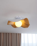 Solara Plafonnier Feuille de Lotus avec finition bois et blanc - Neutralighting