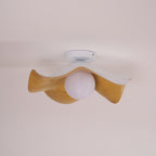 Solara Plafonnier Feuille de Lotus avec finition bois et blanc - Neutralighting